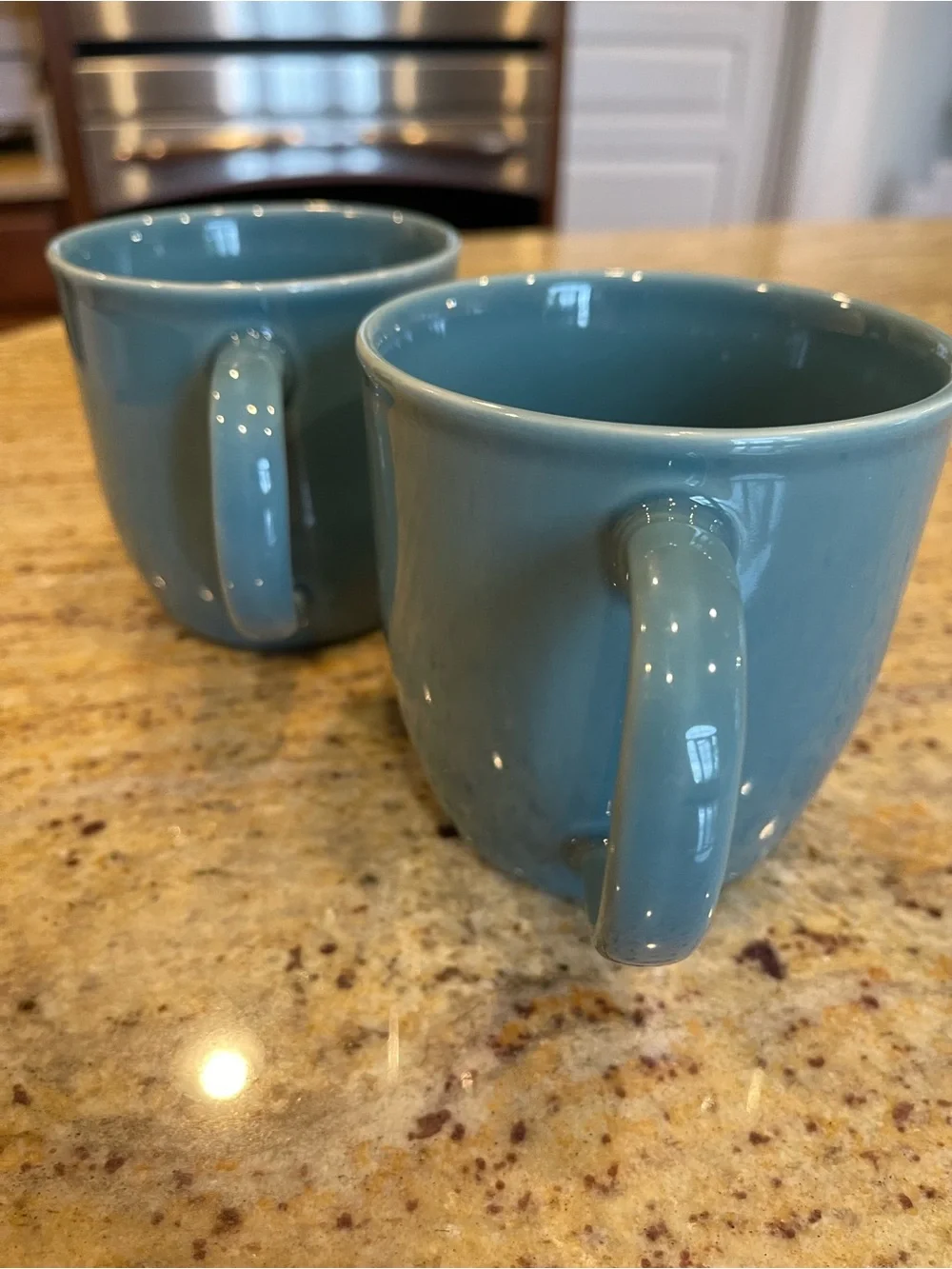 Williams Sonoma, PACIFICA TEAL BLUE, Set of 2 Mugs, very good condition!